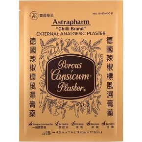 Chilli Brand External Plaster Porous Capsicum Plaster Minor Aches, HOT Patch, 7" x 4.5" Sheet (24 Sheets)