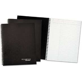 Cambridge Action-Planner Wirebound Business Notebook, 7-1/4" x 9-1/2", Black, 80 Sheet, 3/Pack (MEA45016)