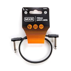 JIM DUNLOP, 1/4-Inch Right Angle MXR Ribbon TRS Patch Cable 1 ft|0.3 m (DCISTR1RR)