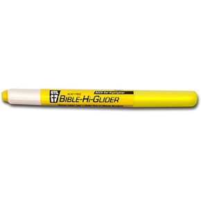G.T. Luscombe Company, Inc. Accu-Gel Bible Highlighter, Bible Study, No Bleed Solid Gel, No Smearing or Fading, Long Lasting, Bright Translucent Color Dry Marker, Yellow