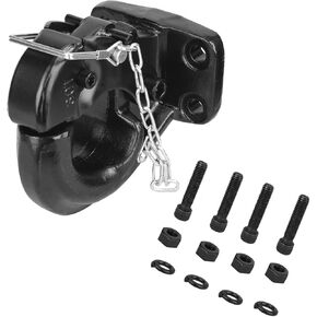 10-Ton Pintle Hook Trailer Hitches Receiver Hook for 2-1/2 Inch Lunette Ring with Mounting Kit, 20000 lbs