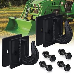 AUTOBOTS 3/8" Tractor Bucket Grab Hook (2 Pack), 15,000lbs Break Strength Grab Hooks with Grade 70 Forged Steel Bolt Compatible for John-Deere Truck UTV ATV Tractor Bucket(Black)
