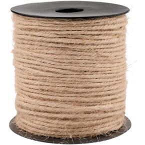 jijAcraft Natural Jute Twine 164 Feet - 1/4 Inch (6mm) Twine String Garden Twine for Climbing Plants - Strong Hemp Twine String Durable Rope for Gardening, Crafts Gift Wrapping, Home Decor