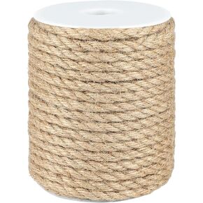 jijAcraft Natural Jute Twine 164 Feet - 1/4 Inch (6mm) Twine String Garden Twine for Climbing Plants - Strong Hemp Twine String Durable Rope for Gardening, Crafts Gift Wrapping, Home Decor