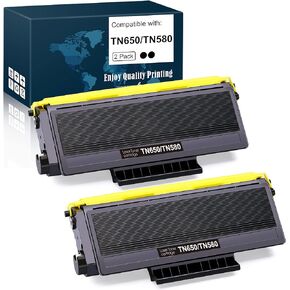 Compatible Toner Cartridge Replacement for Brother TN650 TN-650 TN580 TN-620, HL-5370DW HL-5250DN HL-5340D HL-5240 MFC-8480DN MFC-8860DN MFC-8890DW (High Yield, Black, 2-Pack)