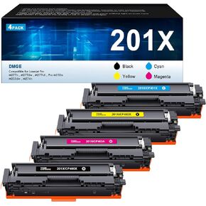 201X Toner Cartridges 201A- High Yield 4 Pack Replacement for HP 201X 201A Compatible with HP Color Laserj Pro MFP M277dw Toner, M252dw M277c6, Color Laserj Pro M277 M252 Series | CF400X