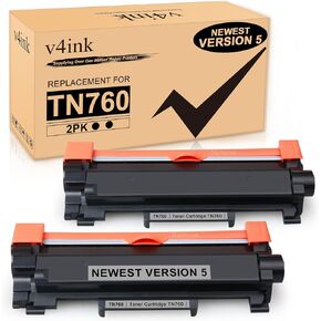v4ink Compatible TN-760 Toner Cartridge Replacement for Brother TN760 TN730 TN770 Ink for HL-L2350DW HL-L2370DW HL-L2395DW MFC-L2690DW MFC-L2710DW MFC-L2717DW MFC-L2750DW DCP-L2550DW
