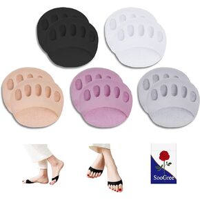 Ball of Foot Cushions (5Pairs) - Metatarsal Pads Invisible Socks for Women and Men Breathable & Soft Foot Pads for Ball of Forefoot Pads, Great for Blisters, Forefoot Pain