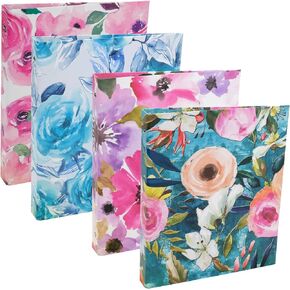 4 Pack Decorative Binder, 1 Subject (Floral Set)