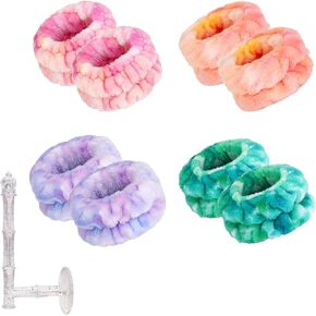 Face Wash Wristband Set,Multicolor Wrist Spa Washband, 8pcs Microfiber Face Wash Towel for Womens, 1pcs Sturdy Hook. in Saudi Arabia