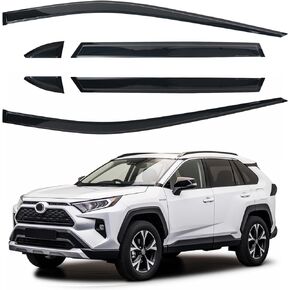 مجموعة حاجب النافذة الجانبية مكونة من 6 قطع لسيارة Toyota Highlander 2020 2021 2022 2023 / عاكس حماية آمن للمطر خارج القناة منحرف النافذة (لهايلاندر 20-23 6 قطع)