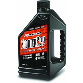 Maxima Racing Oils 27901-2PK Scooter Pro Synthetic 2-Stroke Premix/Injector Oil 1L Bottle, 2-Pack