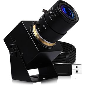ELP 4K USB Camera with Microphone Manual Zoom Webcam 2.8-12mm Variable Focus PC Camera Mini UVC USB2.0 Web Camera IMX317 USB Security Camera 8mp Industrial Close-up Camera for Computer Raspberry Pi