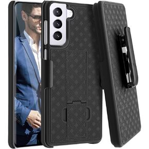 Samsung Galaxy S21 Plus Case, Fingic Galaxy S21 Plus Belt Clip Holster Case Slim Combo Shell with Kickstand Swivel Belt Clip Holster Rugged Protective Cover for Samsung Galaxy S21 Plus 6.7 inch, Black