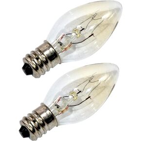 HQRP 2-Pack 15 Watt C7 Light Bulbs 120V E12 for Night Light Plug-in Warmer, Pluggable Fragrance Warmer, Scentsy Wax Warmer, Wax Diffuser, Salt Lamps