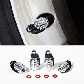 4 قطع من أغطية جذعية صمامات الألومنيوم، أغطية صمامات جذعية للإطارات، غطاء إطارات مقاوم للغبار، أغطية جذعية صمامات التصميم الإبداعي العالمي للسيارات والشاحنات والدراجات النارية وسيارات الدفع الرباعي والدراجات (فضي) in Kuwait