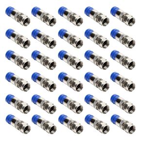 RG6 Compression F Type Straight Antenna Cable Connector Coax Adapter Pack of 30