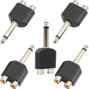 GELRHONR 6.35mm Mono 1/4 Inch Male to RCA Splitter,Gelrhonr Stereo Jack Male to RCA Female Adapter-5PCS in Kuwait