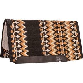 Classic Equine Classic Wool Top Saddle Pad, 3/4-inch Thick, Black-Buckskin, 34-inch x 38-inch