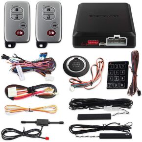 EASYGUARD EC002-T Smart Key PKE Car Alarm System Auto Start Starter Push Start Stop Button Touch Password Access Keyless Go System DC12V Rolling Code