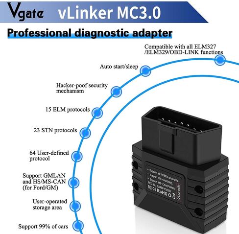 Vgate obd2 vLinker MC Bluetooth3.0 obd2 أداة تشخيص الماسح الضوئي لنظامي Android وWindows in Saudi Arabia