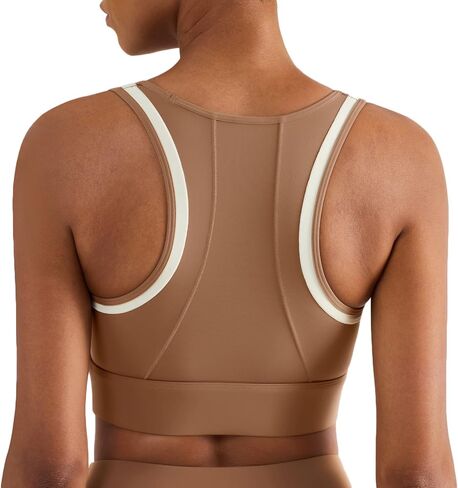 Lemedy Racerback Molded Cup Crop Tank Tops High Impact Yoga Sports Bra in Saudi Arabia