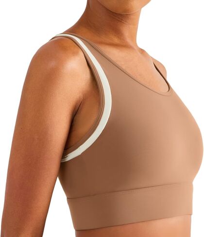 Lemedy Racerback Molded Cup Crop Tank Tops High Impact Yoga Sports Bra in Saudi Arabia