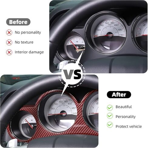 Linskip Meter Hood Cover Compatible with Dodge Challenger 2009 2010 2011 2012 2013 2014, Challenger Dash Board Panel Trim, Challenger Interior Accessories(red carbon fiber) in Saudi Arabia