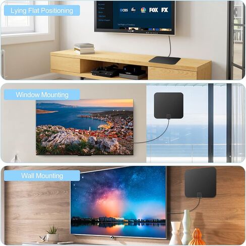 Amplified HD Digital TV Antenna Long 250+ Miles Range - Support 1080p for Samsung Tv Model un32j5003bfxza - Indoor Smart Switch Amplifier Signal Booster - Extra Long HDTV Cable/AC Adapter in Saudi Arabia