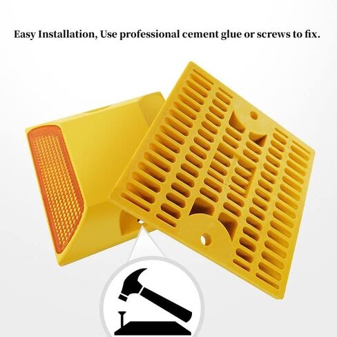 Road Reflectors Driveway Markers 20 Pack, Road Reflector 4" by 4" Double Sided Reflective Pavement Ground Markers Road Studs Asphalt Concrete Driveway Reflectors for Street Highway in Saudi Arabia