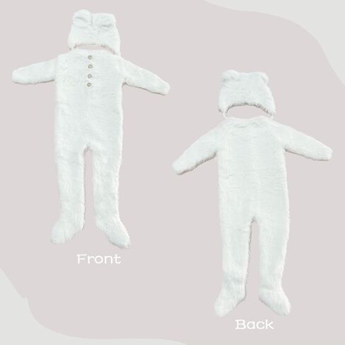 Honra Orraphtstu Baby Photoshoots Props Newborn Photography Outfits Boys Girls Photo Posing Footed Romper Bonnet in Kuwait