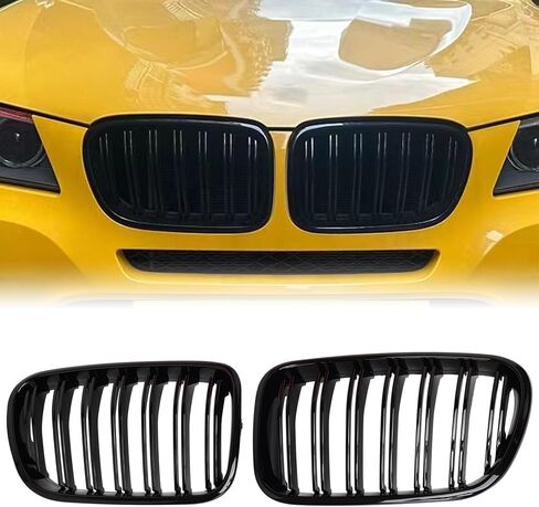 F25 Grille - M Color Front Bumper Kidney Grill Compatible with X3 2011 2012 2013 F25 Double Slats Grill（2 PCS） in Saudi Arabia