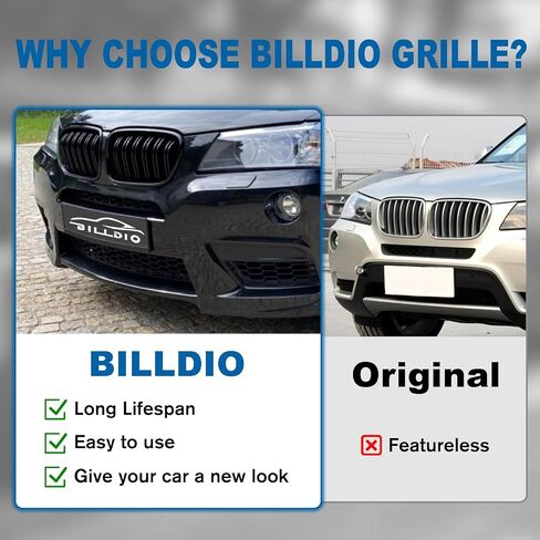 F25 Grille - M Color Front Bumper Kidney Grill Compatible with X3 2011 2012 2013 F25 Double Slats Grill（2 PCS） in Saudi Arabia