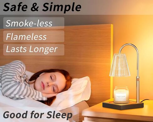 مصباح تدفئة الشموع، سخان شموع كهربائي مع مؤقت، مصباح تدفئة شموع قابل للتعتيم لشموع الجرة مع لمبتين، مذيب كهربائي، ديكور منزلي وهدية للأم in Kuwait