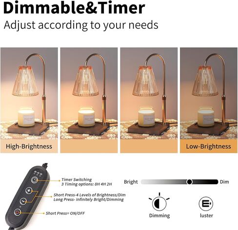 مصباح تدفئة الشموع، سخان شموع كهربائي مع مؤقت، مصباح تدفئة شموع قابل للتعتيم لشموع الجرة مع لمبتين، مذيب كهربائي، ديكور منزلي وهدية للأم in Kuwait