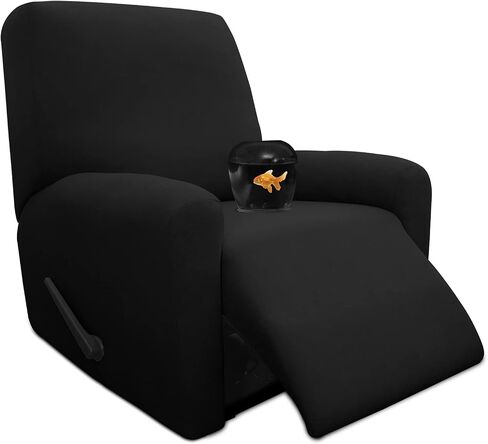 Easy-Going 100% Dual Waterproof Recliner Cover Stretch Soft Couch Cover for Dogs, Sofa Slipcover for Recliner Couch Leakproof Furniture Protector for Kids, Pets Black in Saudi Arabia