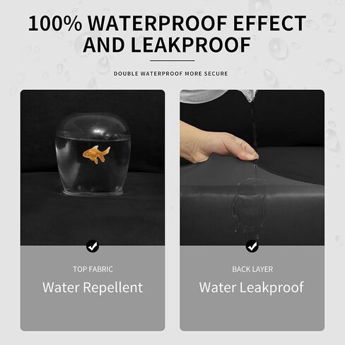 Easy-Going 100% Dual Waterproof Recliner Cover Stretch Soft Couch Cover for Dogs, Sofa Slipcover for Recliner Couch Leakproof Furniture Protector for Kids, Pets Black in Saudi Arabia