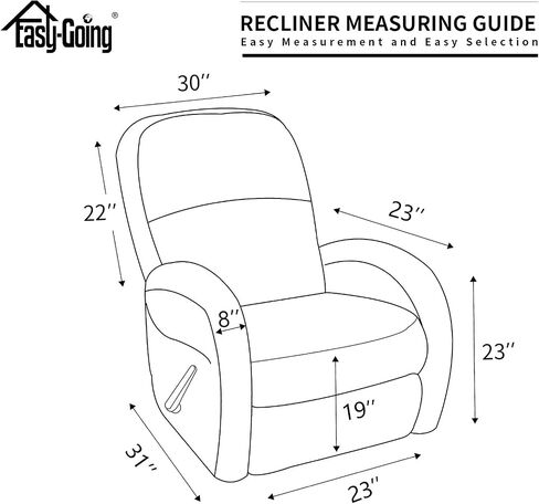 Easy-Going 100% Dual Waterproof Recliner Cover Stretch Soft Couch Cover for Dogs, Sofa Slipcover for Recliner Couch Leakproof Furniture Protector for Kids, Pets Black in Saudi Arabia