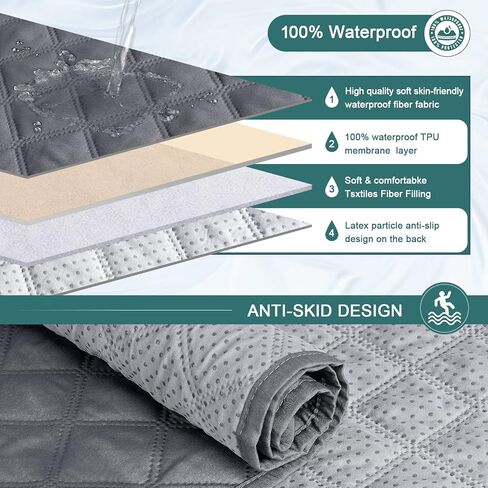 غطاء كرسي استرخاء مقاوم للماء، أغطية غير قابلة للانزلاق لكرسي كرسي استلقاء قابل للغسل مع أشرطة مطاطية للأطفال والحيوانات الأليفة، رمادي، 23 بوصة in Kuwait