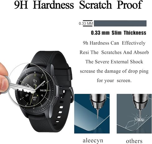 (4 عبوات) متوافق مع واقي شاشة Galaxy watch 4 مقاس 42 مم، مضاد للخدش 2.5D، عالي الدقة خالٍ من الفقاعات ومضاد للخدش، صلابة 9H، واقي شاشة من الزجاج المقوى لساعة Galaxy watch 4 42 مم in Kuwait