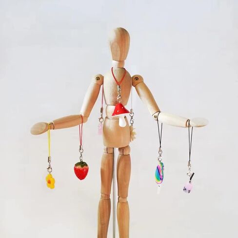 14PCS Cell Phone Charm Strap Kawaii Accessories Cute Keychain Lanyard String Charm in Kuwait