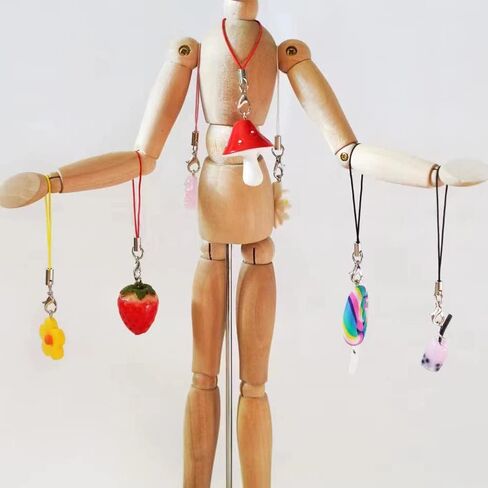 14PCS Cell Phone Charm Strap Kawaii Accessories Cute Keychain Lanyard String Charm in Kuwait