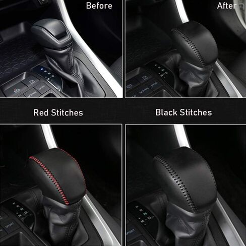 XITER for Genuine Leather Gear Shift Knob Cover Car Protect Accessories Case for Toyota RAV4 2019-2024 Highlander 2020-2024 (BLACK) in Kuwait