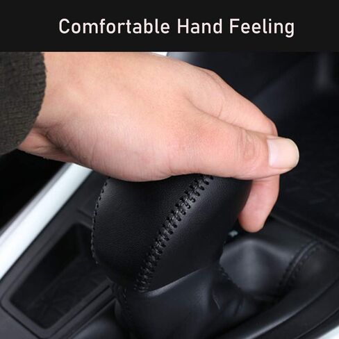 XITER for Genuine Leather Gear Shift Knob Cover Car Protect Accessories Case for Toyota RAV4 2019-2024 Highlander 2020-2024 (BLACK) in Kuwait