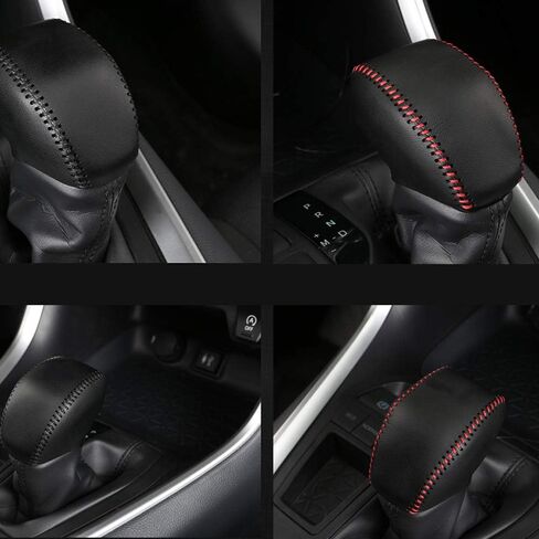 XITER for Genuine Leather Gear Shift Knob Cover Car Protect Accessories Case for Toyota RAV4 2019-2024 Highlander 2020-2024 (BLACK) in Kuwait