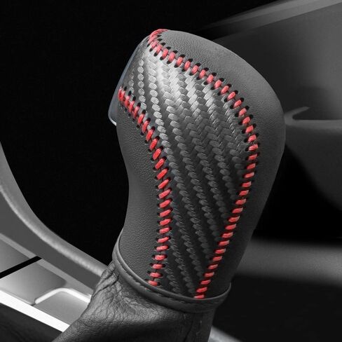 Auto Car Leather Gear Shift Knob Cover for Golf Jetta Passat Tiguan Atlas Beetle GLI Eos CC Golf TDI E-Golf Golf Sportwagen Jetta Hybrid Golf R Golf GTI Jetta Accessories (red) in Saudi Arabia