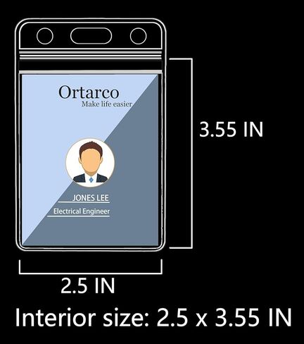 Ortarco 8 Pack حامل شارات الهوية، حامل بطاقات الهوية PVC الشفاف مقاوم للماء للمكتب والمدرسة 2.6 3.55 بوصة داخلي in Kuwait
