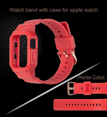 أحزمة متوافقة مع Apple Watch 38mm/40mm/41mm، M1 Sport Series غطاء واقٍ متين لحزام ساعة Apple وحافظة واقية مدمجة in Saudi Arabia