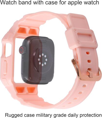 أحزمة متوافقة مع Apple Watch 38mm/40mm/41mm، M1 Sport Series غطاء واقٍ متين لحزام ساعة Apple وحافظة واقية مدمجة in Saudi Arabia