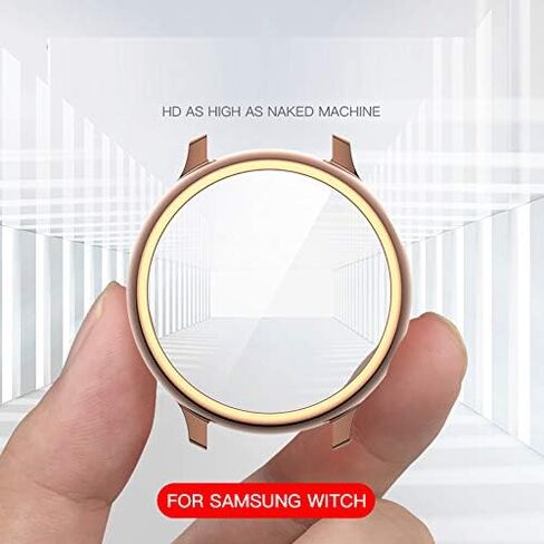 متوافق مع حافظة Samsung Galaxy Watch Active 2 مع واقي شاشة صلب عالي الدقة، غطاء حماية كامل رفيع من الصدمات لساعة Galaxy Watch Active2 (أسود، 40 ملم لـ Active2) in Kuwait